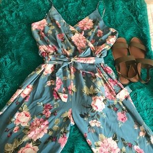 Plus Size Floral Jumpsuit